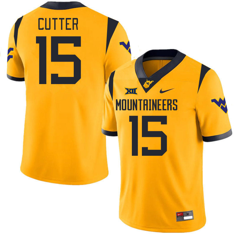 #15 Ben Cutter West Virginia Mountaineers College 2024 New Uniforms Football Jerseys Stitched Sale-Gold